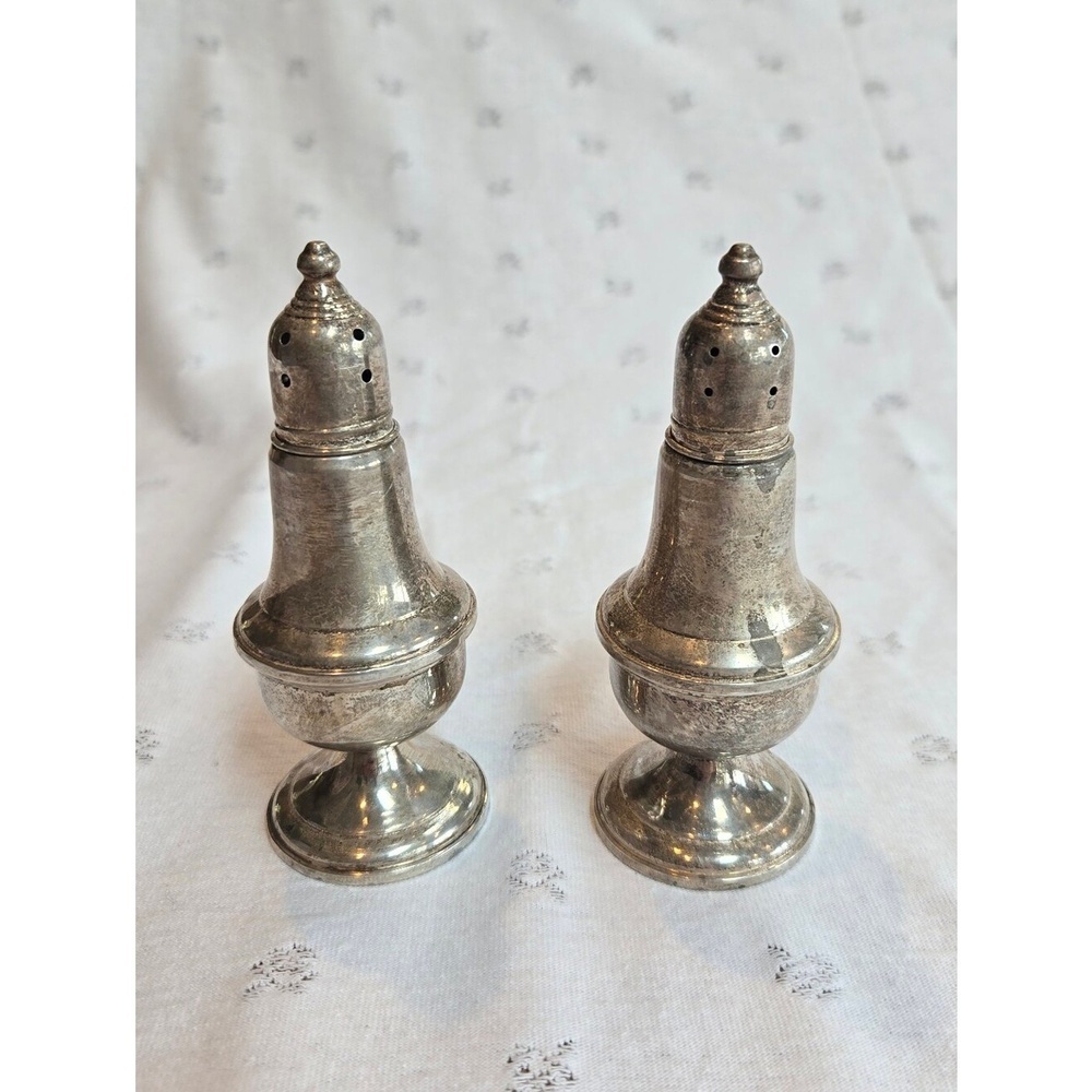 Vintage Empire Sterling Silver Weighted Salt and Pepper Shakers - Pair